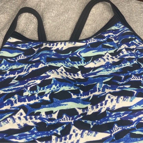 Sporti Shark Print Thin Strap One Piece Swimsuit Youth - Picture 3 of 5